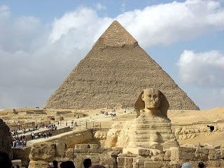 Photo of the Great Pyramid and Sphinx