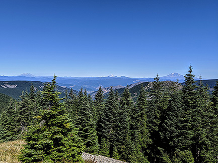 Mt. St. Helens, Mt. Rainier, Mt. Adams