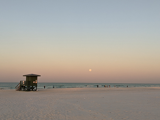 Moonset from Siesta Key Beach