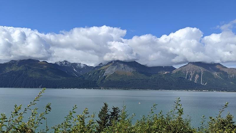 The town of Seward from across Resurrection Bay