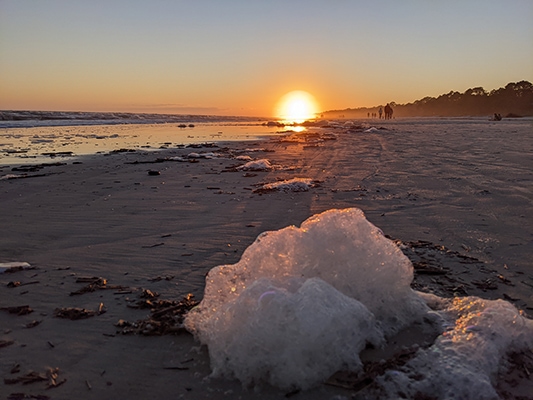 Sea Foam at Sunset on Hilton Head Island