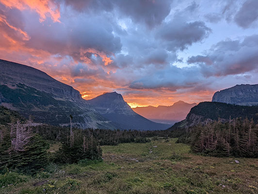 Sunrise from Logan's Pass in Glacier National Park